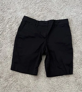 Talbots Shorts Womens 8P Petite Black Perfect Chino Bermuda Cotton Stretch - Picture 1 of 3