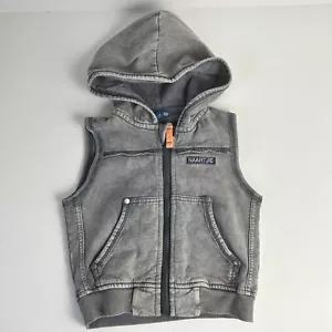 Naartjie Baby Boy 18/24 Gray Hooded Vest Sleeveless Full Zip Sweatshirt - Picture 1 of 7