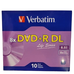 Verbatim Life Series DVD+R DL Disc W/ Slim Case, Pack Of 10 - Picture 1 of 4
