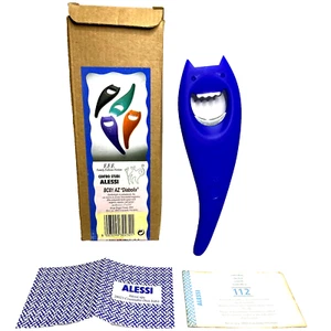 Designer Alessi Diabolix Blue Opener Made In Italy Cheerful Face - Picture 1 of 14