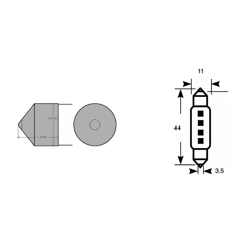 Okyami Blister 2 lampadina Led 12v Sv8,510X44 Bianca E03002502 - Immagine 1 di 1