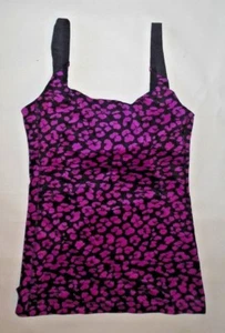 LULULEMON BARRE NONE TANK TOP MINI CHERRY CHEETAH ULTRA VIOLET NAVAL BLUE EUC 4 - Picture 1 of 6