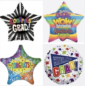 Graduation Way To Go Grad! Wow! Congratulations! Foil Mylar Party Balloons A - Picture 1 of 13
