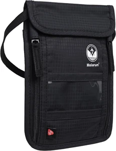 Porta pasaporte con bloqueo RFID bolsa de viaje para cuello billetera para mujeres y hombres - Imagen 1 de 12