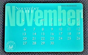 Rare UAE used Phone Cards NOVEMBER Monthly Calendar 1999 - Picture 1 of 2