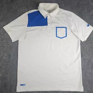 Camisa Polo Adidas Grande Blanca Azul Sólido Manga Corta Golf Performance - Imagen 1 de 12