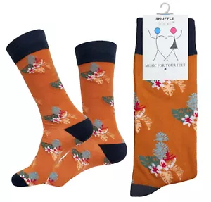 Ein Paar Neuheit Socken Größe 9-11 Baumwolle Multi Blumenmuster - Bild 1 von 4
