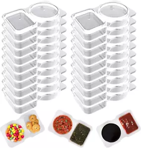 20 Pcs Double Compartment Condiment Container, Reusable Snack Containers, Condim - Picture 1 of 12