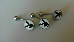 1 Ombelico Bianco Con Coniglio Bunny 316 L Barra ~ 1,2 X 11 Mm NUOVO TOP Qualità - Foto 1 di 1