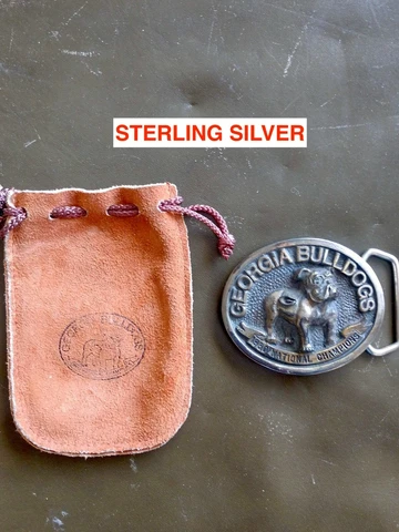 STERLING SILVER--GEORGIA BULLDOGS VINTAGE 1980 NATIONAL CHAMPIONS BELT BUCKLE Cover