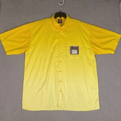 Vintage Pure Playaz Shirt Mens XXL Yellow Floppy Disk Button Down Short Sleeve - Image 1 of 4