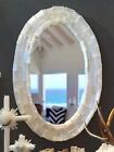 Epoxy with Selenite Decorative Mirror Oval Marble Giftable Glass with Royal Look