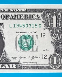 1945 March 15 : L 19450315 C BIRTHDAY NOTE $1 One Dollar Bill *UNC* - Picture 1 of 3