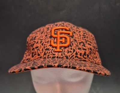 SF GIANTS Cooperstown Collection Cap Hat 7 1/4 Paint Splatter Orange/Black - Image 1 of 4