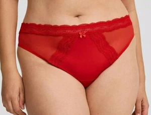 Torrid Hot! Lipstick💄Red Microfiber & Mesh Thong Panty Plus Size 3X, 22/24 - Picture 1 of 6