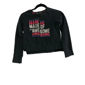 Under Armour Youth Girls Size Medium Black ColdGear Crop Sweater - Picture 1 of 5