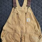 Vintage Carhartt Insulated Quilt Lined Duck Bib Overalls 40X32 Ro2 Brn Usa Made