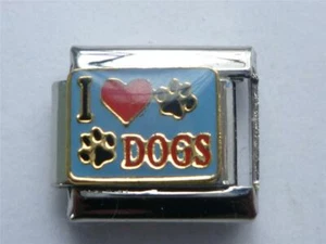 I LOVE MY DOGS CLASSIC SILVER ITALIAN CHARM fits all 9mm Italian bracelet SD12 - Picture 1 of 1