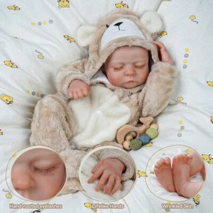 Muñeca Realborn Reborn Jade Dormir, Pestañas Pesadas, Enraizadas Con Certificado de Autenticidad - Imagen 1 de 1