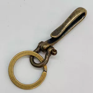 Retro Messing amerikanischer Kausalstil Angelhaken Schlüsselanhänger Schlüsselring Fessel geteilter Ring - Bild 1 von 4