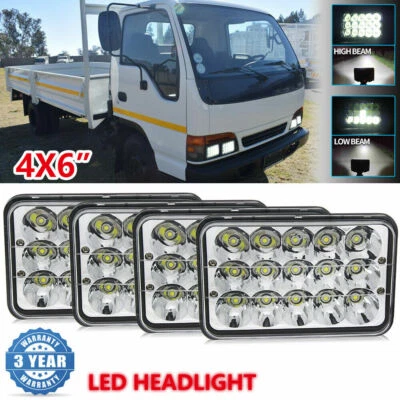 DOT 4Pcs Headlamp For Isuzu NQR NPR NPR-HD 4x6" LED Headlight Hi/Lo Sealed Beam - Image 1 of 4