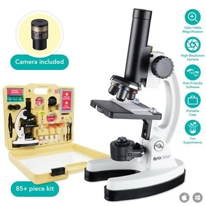 IQCREW Amscope 120X-1200X Kid's 85+ Piece Microscope Kit + Camera + Software - Picture 1 of 6