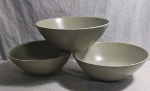 3x IKEA Fargklar Dinera Sage Green Stoneware Soup Salad Cereal Stackable Bowls - Picture 1 of 5