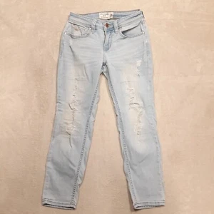 Abercrombie Kids Girls Jean's Sz.9/10/Blue/Girlfriend/Distressed/Lightwashed - Picture 1 of 13