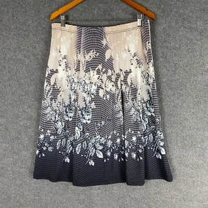 Capture Skirt Womens 44 Beige White Black Flared Flowers Midi Flowy Ladies - Picture 1 of 9