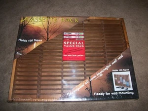 VINTAGE Napa Valley 100 Cassette Tape Rack holder Wood 18.5”x23.5” SEALED NEW - Picture 1 of 7
