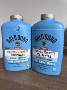 2 Stück Gold Bond Fußpulver 10 Unzen Maximale Stärke Geruchs- und Juckreizlinderung - Bild 1 von 2