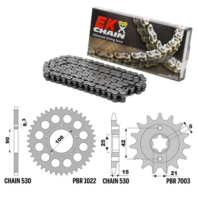 Piñones DUCATI PANTAH 500 1981-1982 530 PBR EK 314G Foto 1 de 4