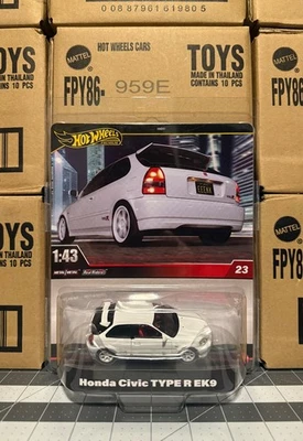 Hot Wheels Honda Civic Type R EK9 1/43 Scale White #23 Metal Real Riders - Image 1 of 4