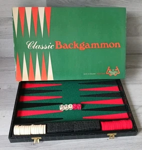 Juego de Mesa Backgammon Clásico Un Juego de Piel de Petrish Hecho en Inglaterra De Colección - Imagen 1 de 24