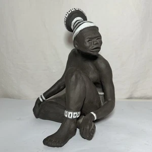 Vintage Michael Anderson & Sons Figurine African Woman 1950's Danish Ceramic Old - Picture 1 of 24