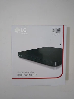 LG Ultra Slim Portable External DVD Burner Writer Drive PC Mac SP80NB80 Sealed - Image 1 of 4