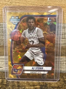 2024-25 Bowman Chrome U Sapphire AJ Storr Gold /50 1st - Picture 1 of 2