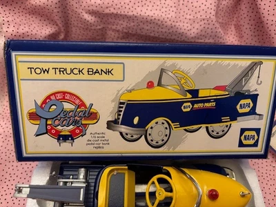 Napa Auto Parts 1/6 Scale Die Cast Metal Pedal Car Gendron Tow Truck Bank NEW - Image 1 of 4