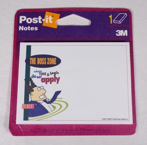 Post-It Notes Dilbert Comic Sticky Note Pad BOSS ZONE 40 Sheets 1996 Vintage - Picture 1 of 2