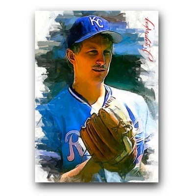Bret Saberhagen Art Card Limited 31/50 Edward Vela Signed (Kansas City Royals) - Image 1 of 2