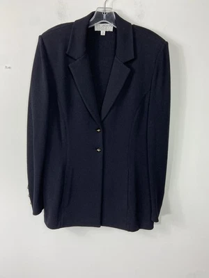 St. John Black  Blazer Button Knit Jacket With Pocket Size  14 - Image 1 of 4