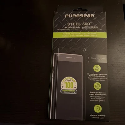 Pure Gear Steel 360 Tempered Glass for iPhone 15 Pro Max with Alignment Tray - Image 1 of 2