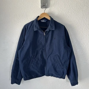 Vintage Polo Ralph Lauren Mens Bomber Jacket L Black - Picture 1 of 11