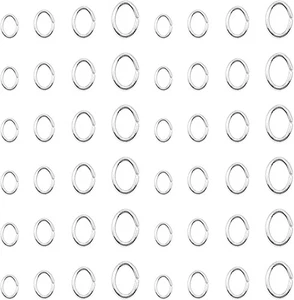 Anillos de salto ovalados de acero inoxidable plateados abiertos 1200 un. - Imagen 1 de 7