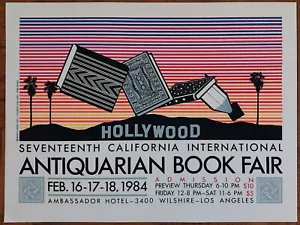 1984 Hollywood Los Angeles CA Intl Antiquarian Book Fair Poster 15"x20" - Picture 1 of 6