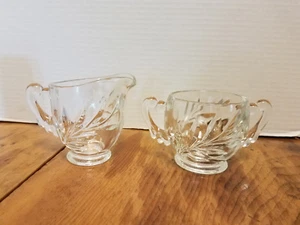 Vintage Pressglas Milchkännchen & Zuckerdose elegante Glaswaren    - Bild 1 von 5