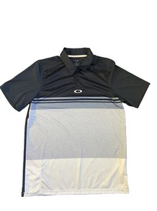 Oakley Herren Golf blau gestreiftes Poloshirt Kurzarm EUC Größe S - Bild 1 von 4