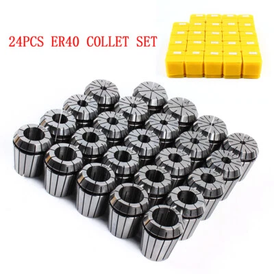 ER40 Collets 24pcs 3mm to 26mm Spring Collet Set For CNC Milling Lathe Machine - Image 1 of 4