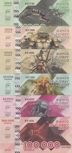 Elobey CHICO Set 6 1000 2000 5000 10000 50000 100000 Ekuele 2016 Spider Fantasy - Picture 1 of 4