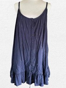 Torrid Navy Blue With Metallic Silver Vertical Stripes Swing Tank Sz 3 - Picture 1 of 5